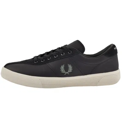 Fred Perry Leather Tennis Trainers Navy In Multi