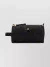 Fred Perry Black Leather Beauty Case In Black