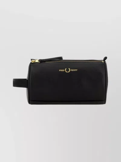 FRED PERRY LEATHER TRAVEL BEAUTY CASE AND HANDLE