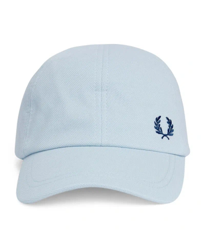 Fred Perry Logo Baseball Cap In White