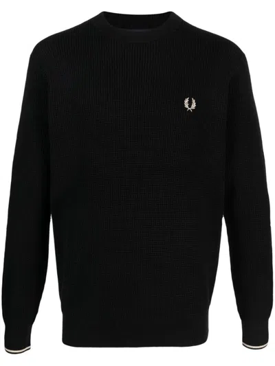 Fred Perry Logo Cotton Crewneck Jumper