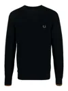 Fred Perry Mens Classic Crew Neck Jumper Nos In Blue