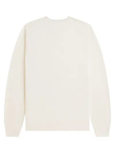 Fred Perry Logo Cotton Knit Sweater In White