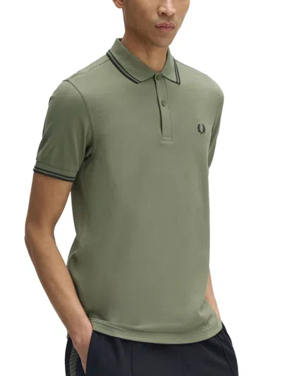 Fred Perry Logo Cotton Polo In Green