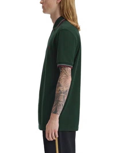Fred Perry Logo Cotton Polo In Green