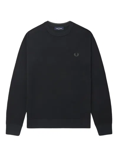Fred Perry Logo Crew-neck Sweater In Blue
