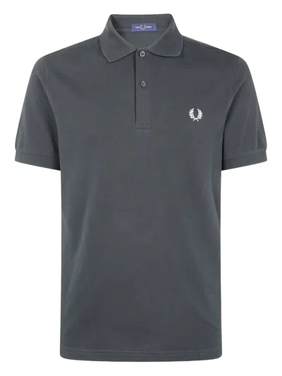 Fred Perry Logo-detail Polo Shirt In Gray