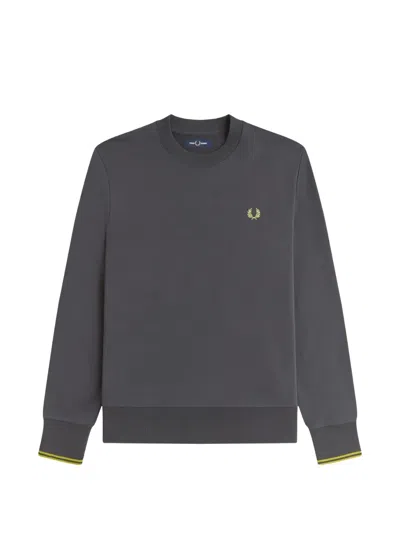 Fred Perry Logo-detail Sweatshirt In Gray