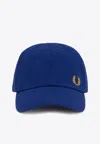 Fred Perry Logo Embroidered Baseball Cap In Blue