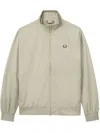 Fred Perry Logo-embroidered Bomber Jacket In Neutrals