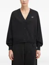 Fred Perry Logo-embroidered Cardigan In Black