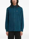 Fred Perry Logo-embroidered Corduroy Shirt In Blue