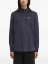 Fred Perry Logo-embroidered Corduroy Shirt In Blue