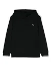 Fred Perry Logo-embroidered Cotton Hoodie In Black