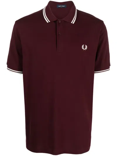Fred Perry Twin Tipped Polo Shirt In Burgundy