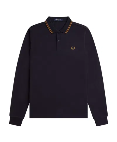 Fred Perry Logo-embroidered Cotton Polo Shirt In Black
