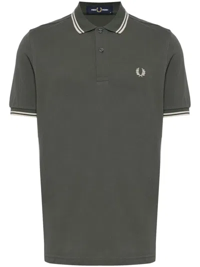 Fred Perry Logo-embroidered Cotton Polo Shirt In Green