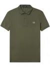 Fred Perry Logo-embroidered Cotton Polo Shirt In Green