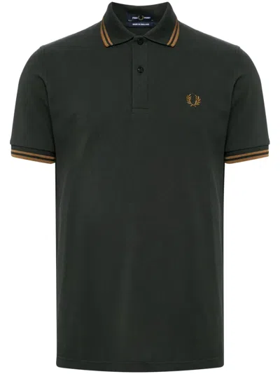Fred Perry Logo-embroidered Cotton Polo Shirt In Green