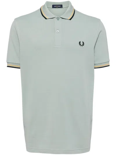 Fred Perry Logo-embroidered Cotton Polo Shirt In Green