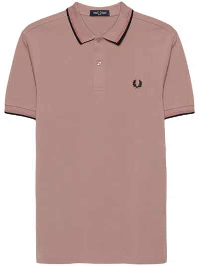 Fred Perry Logo-embroidered Cotton Polo Shirt In Pink