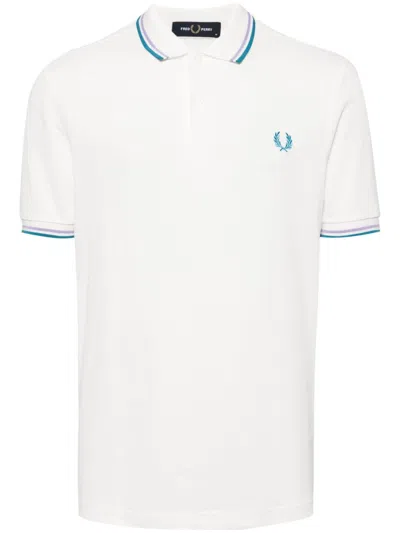Fred Perry Logo-embroidered Cotton Polo Shirt In White