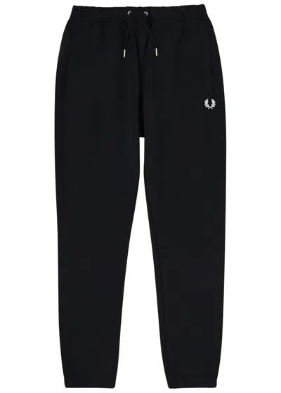 Fred Perry Logo-embroidered Cotton Sweatpants In Navy