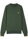 Fred Perry Logo-embroidered Cotton Sweatshirt In Dark Green