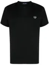 Fred Perry Logo-embroidered Cotton T-shirt In Black