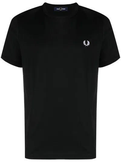 FRED PERRY LOGO-EMBROIDERED COTTON T-SHIRT