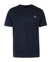 Fred Perry Logo-embroidered Cotton T-shirt In Black
