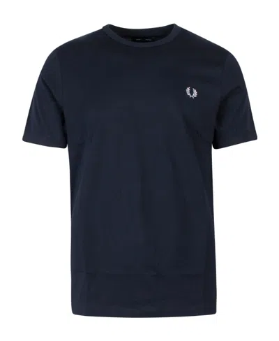 Fred Perry Logo-embroidered Cotton T-shirt In Black