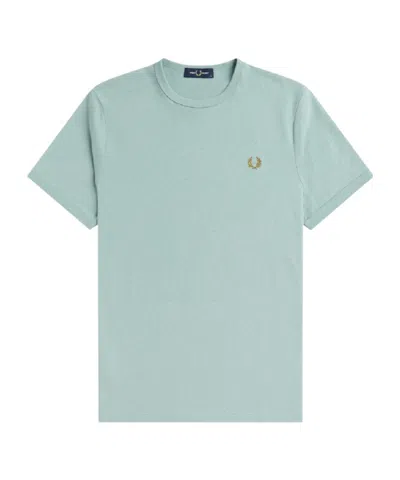 Fred Perry Logo-embroidered Cotton T-shirt In Green