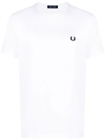 FRED PERRY RINGER WREATH-EMBROIDERED T-SHIRT