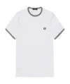 Fred Perry Logo-embroidered Cotton T-shirt In White