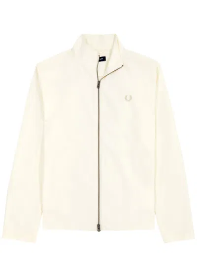 Fred Perry Logo-embroidered Cotton Track Jacket In Ecru