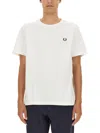 Fred Perry Pique T-shirt With Pocket Detail In White In Snow White
