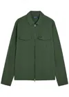 Fred Perry Logo-embroidered Crinkled Shell Overshirt In Green