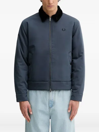 Fred Perry Logo-embroidered Jacket In Blue