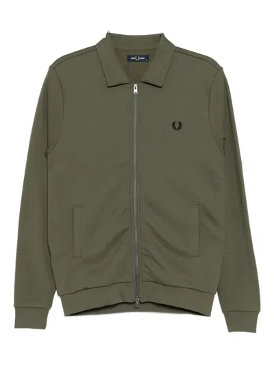 Fred Perry Logo-embroidered Jacket In Green
