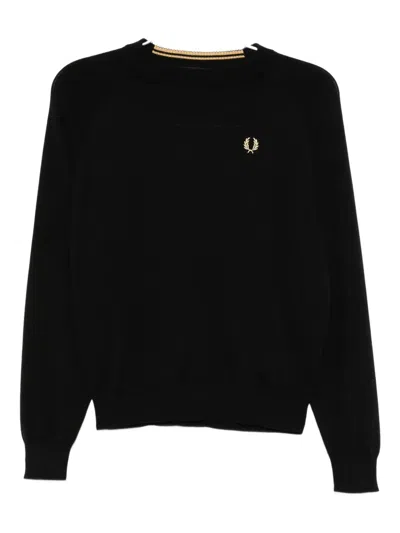 Fred Perry Logo-embroidered Jumper In Black