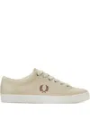 Fred Perry Logo-embroidered Leather Sneakers In Brown