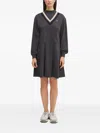 Fred Perry Logo-embroidered Mini Dress In Gray