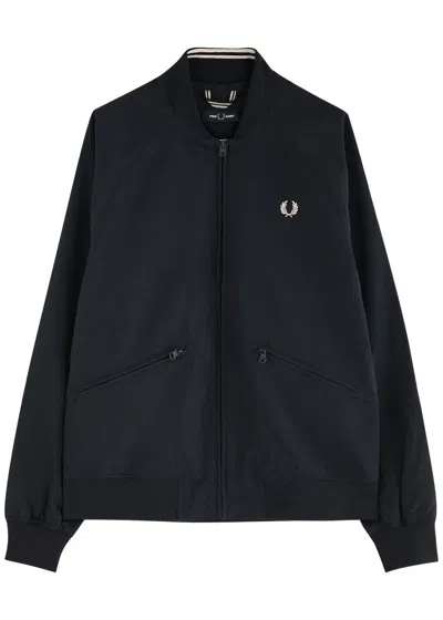 Fred Perry Logo-embroidered Nylon Bomber Jacket In Navy