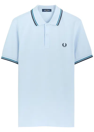 Fred Perry Logo-embroidered Piqué Cotton Polo Shirt In Blue