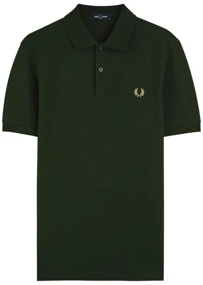 Fred Perry Logo-embroidered Piqué Cotton Polo Shirt In Green