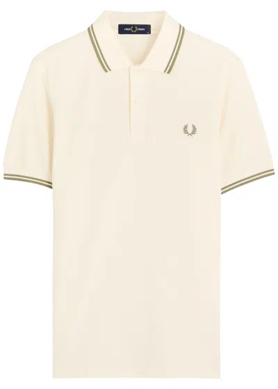 Fred Perry Logo-embroidered Piqué Cotton Polo Shirt In Sand