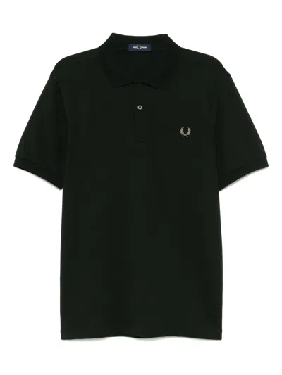Fred Perry Logo-embroidered Polo Shirt In Black