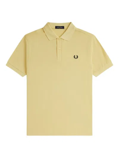 Fred Perry Logo-embroidered Polo Shirt In Yellow