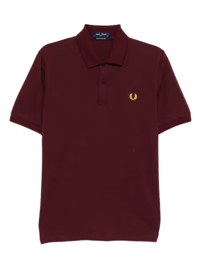 Fred Perry Logo-embroidered Polo Shirt In Red